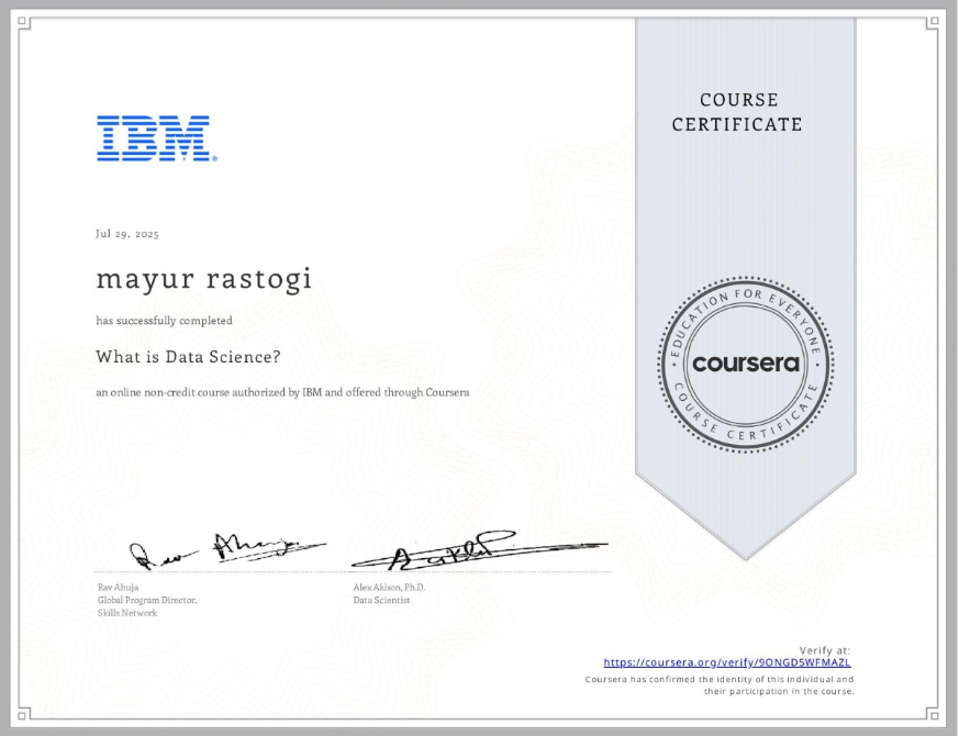 Other Certificate